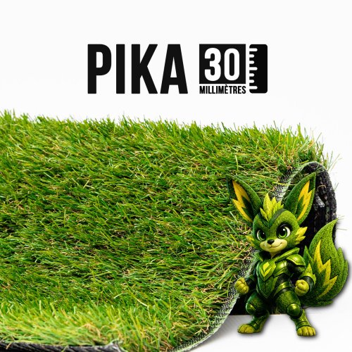 Gazon synthétique Pika 30 mm pas cher – largeur 2 m pour jardin