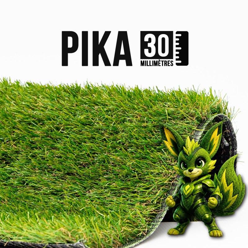Gazon synthétique Pika 30 mm pas cher – largeur 2 m pour jardin
