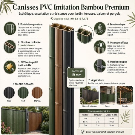 brise vue bambou double face pvc