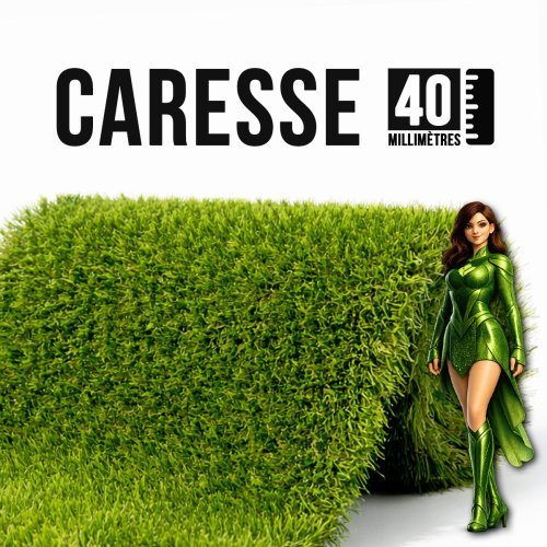 Pack Caresse 25 ou 50 m² – gazon synthétique Bordeaux 40 mm