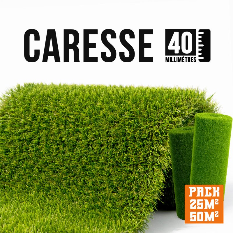 Pack Caresse 25 ou 50 m² – gazon synthétique Bordeaux 40 mm