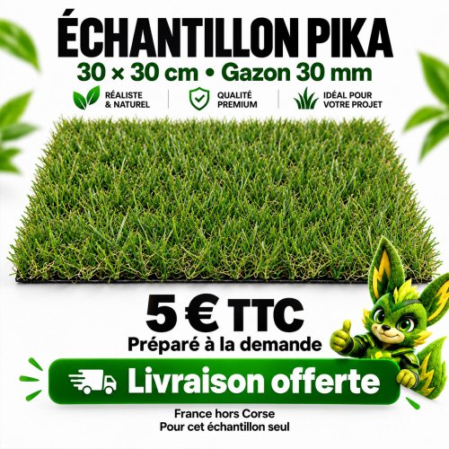 Échantillon Pika 30 × 30 cm – Gazon synthétique 30 mm
