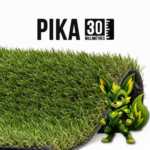Gazon synthétique Pika 30 mm pas cher – largeur 2 m pour jardin