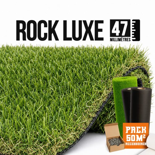 Rock / Luxe 47mm gazon synthétique haut de gamme aspect naturel