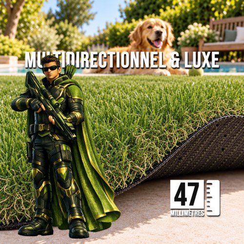 Rock / Luxe 47 mm – gazon synthétique haut de gamme effet naturel