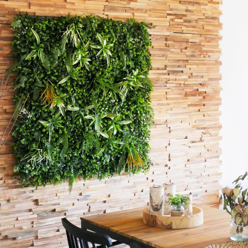 Haie vegetale artificielle ultra-realiste Savane MGS Plaque de 1M x 1M 1