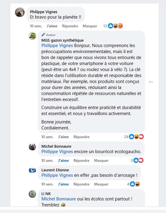 gazon synthetique facebook