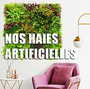 Haie artificielle - mur et feuillage artificiel