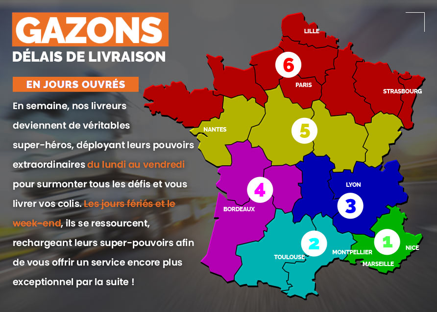 livraison par departement de gazon synthétique MGS