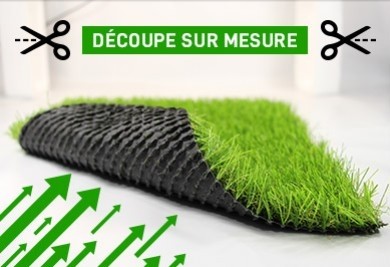 Gazon synthétique à la coupe sur mesure.