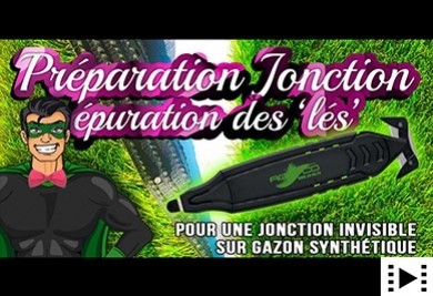 Couper votre gazon synthétique pour réussir une jonction invisible.