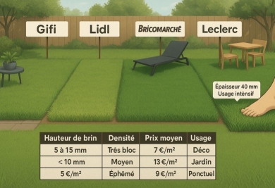 Quel gazon synthétique acheter en grande surface ? Gifi, Lidl, Leclerc ou Bricomarché ?