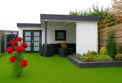 Simulation gazon synthétique  avant après réalistes