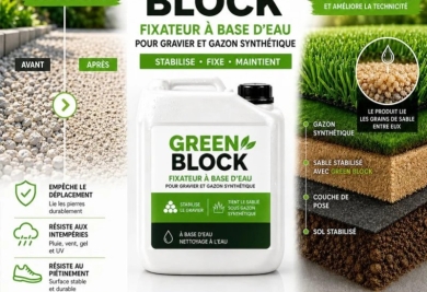 Green Block : stabilisateur liquide pour sable et gravier en PACA